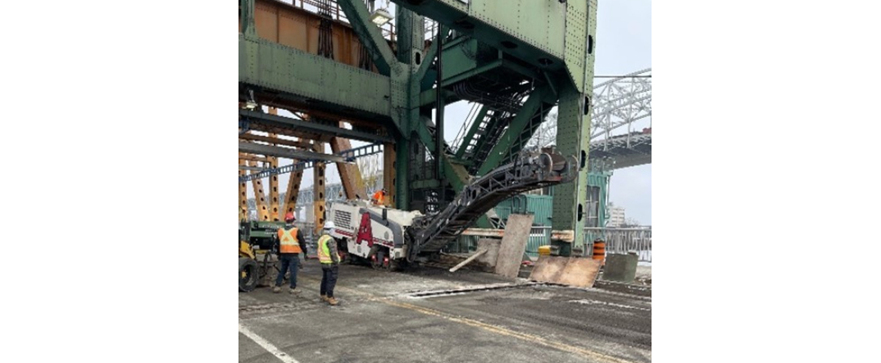 Burlington canal bridge construction lanes