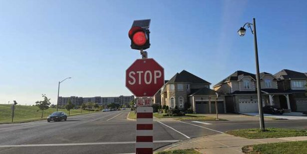 stop sign red light pilot project milton