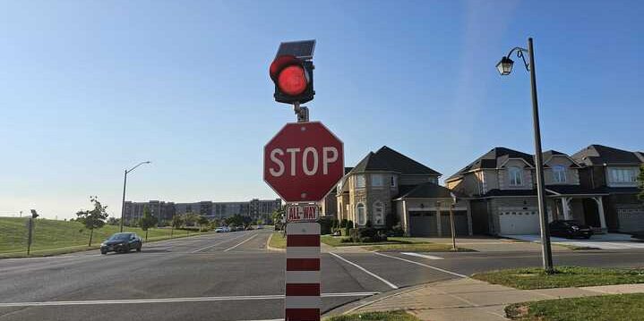 stop sign red light pilot project milton