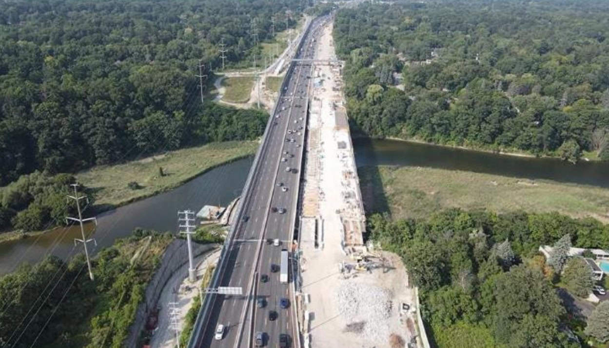 QEW bridge over Mississauga Credit River.