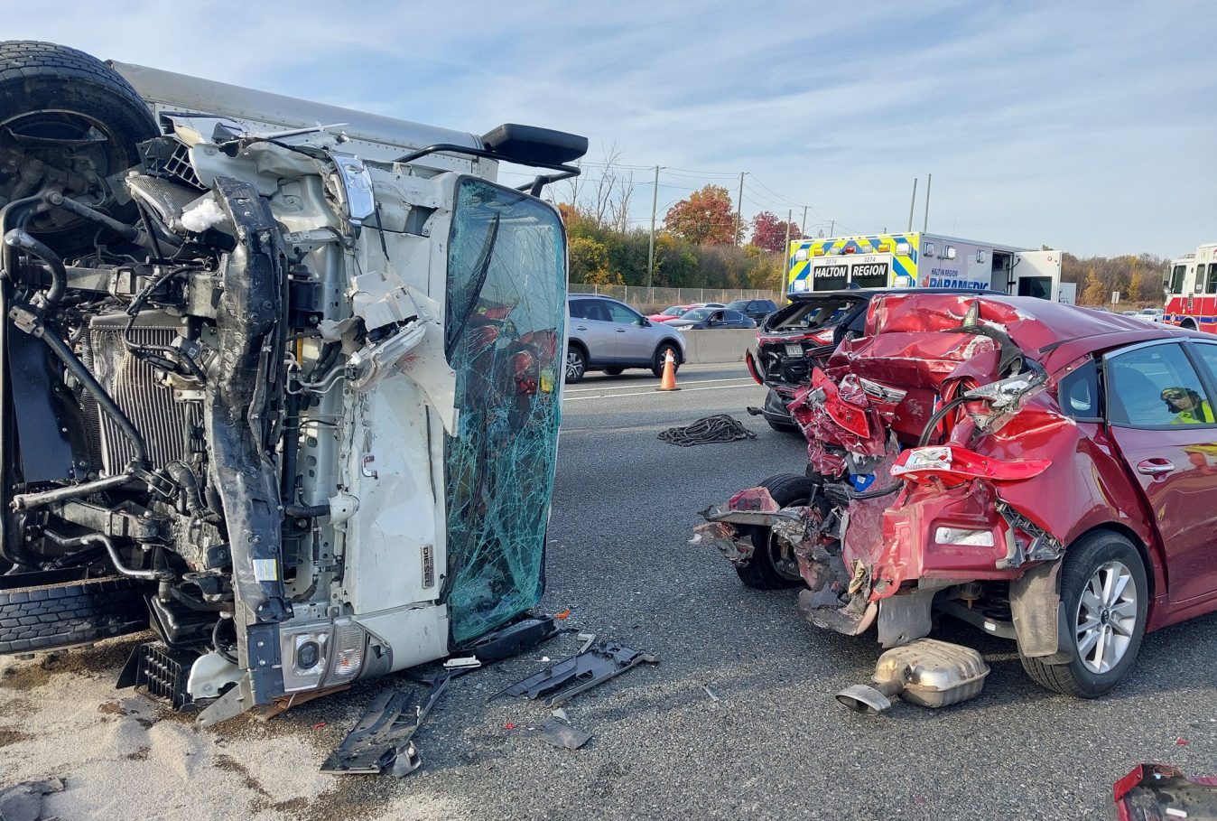 Ontario, Oakville, Burlington OPP, QEW collision, traffic, multi-vehicle,