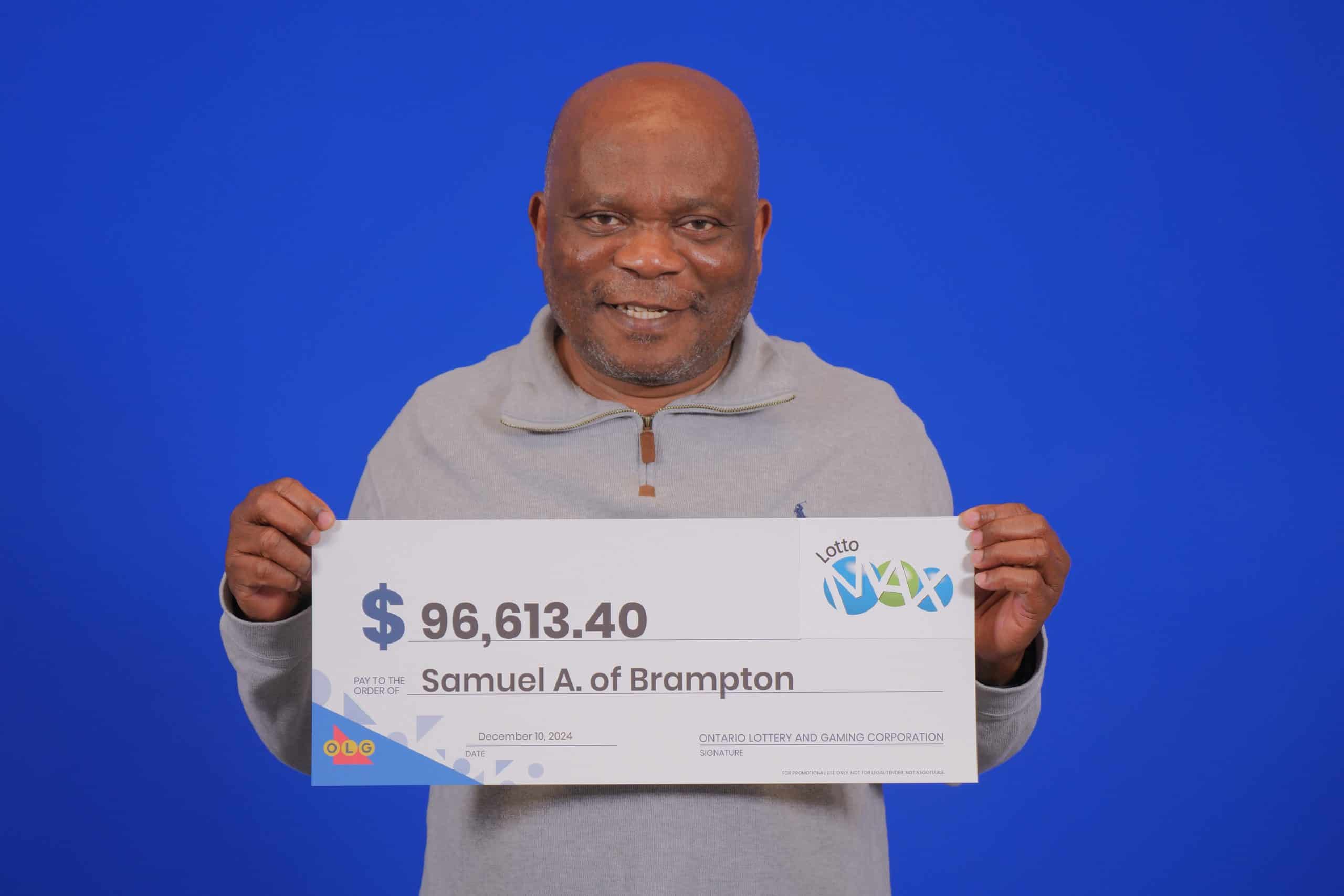 Happy holidays thanks to $96K lottery win for Brampton family