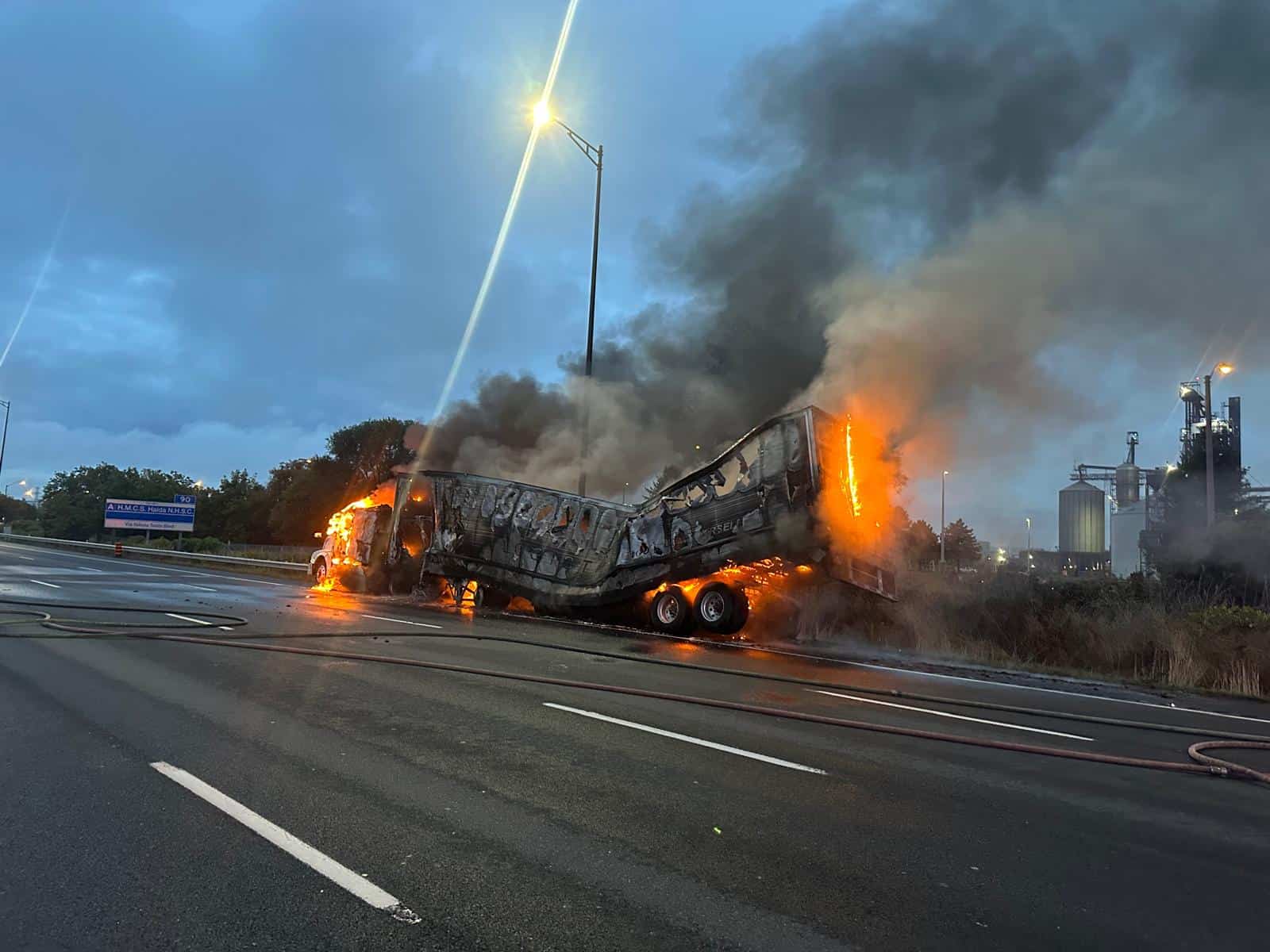 qew hamilton truck fire